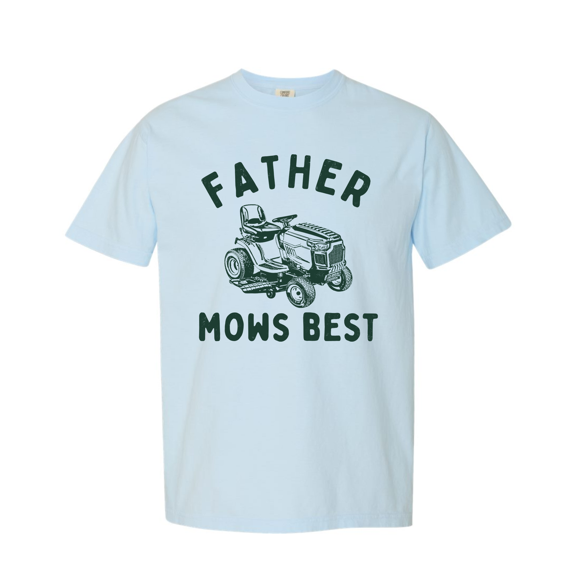 Father Mows Best Comfort Color T-Shirt, Funny Lawn Mowing Dad Shirt