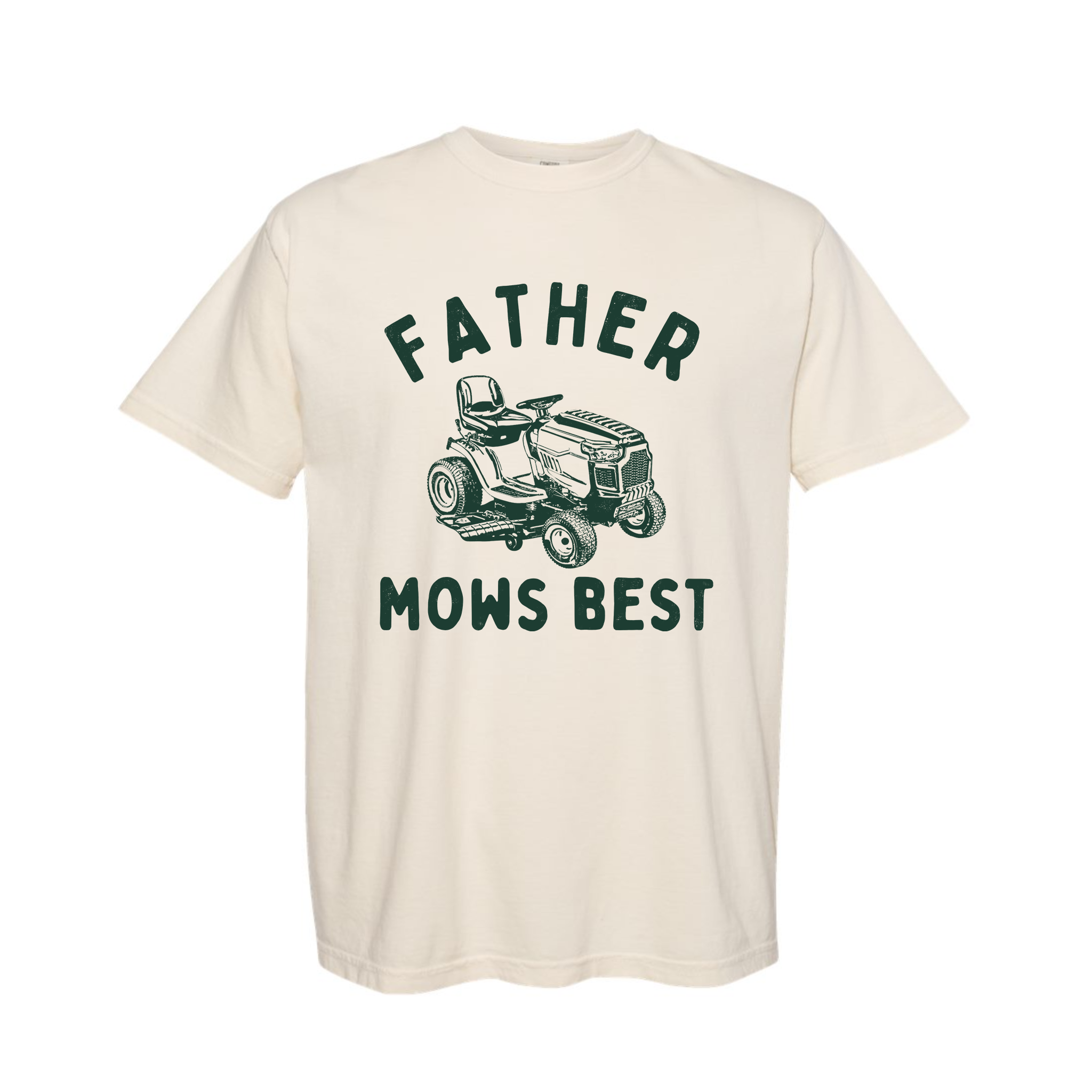 Father Mows Best Comfort Color T-Shirt, Funny Lawn Mowing Dad Shirt