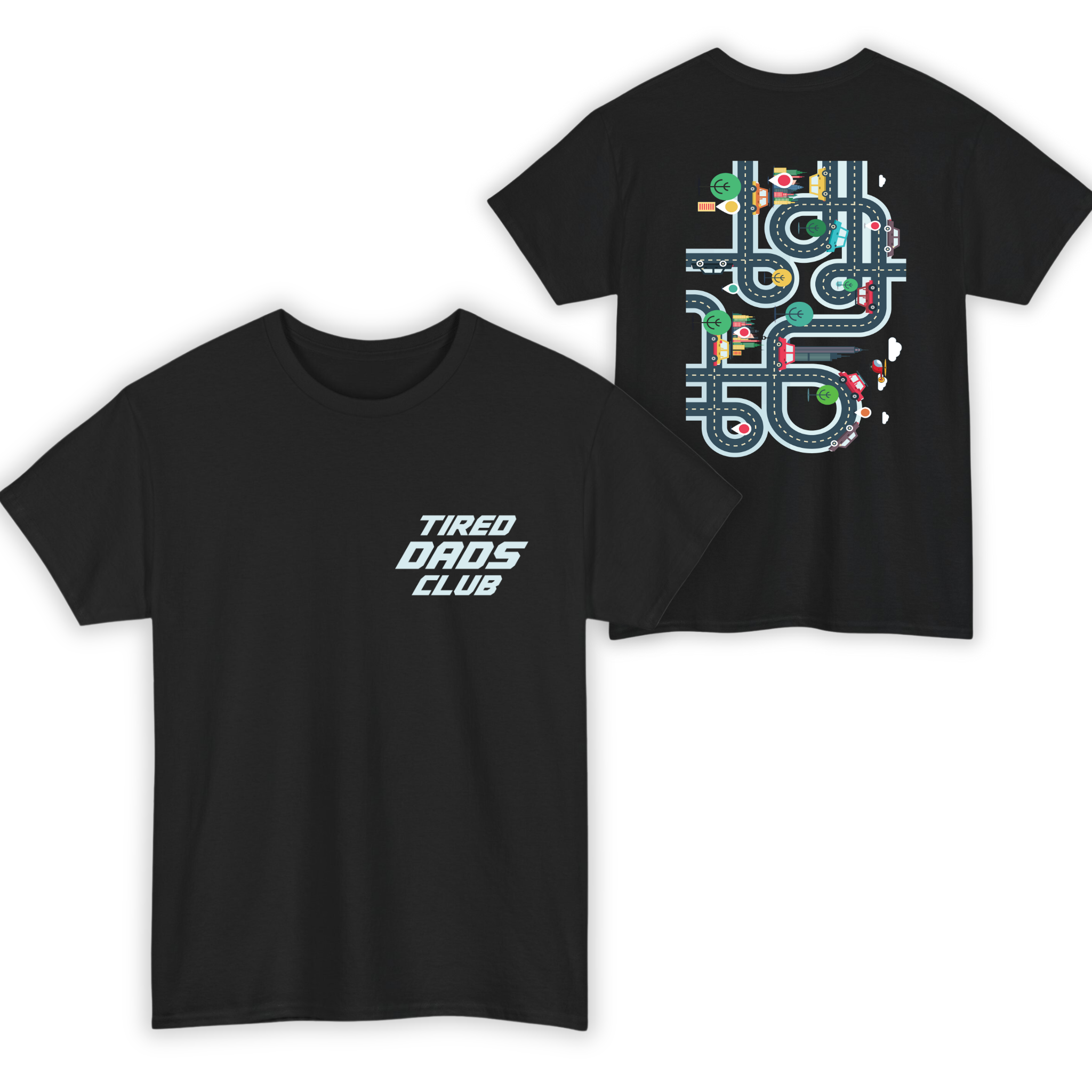 Tired Dads Club Race on Dad T-Shirt, Car Race Track Shirt