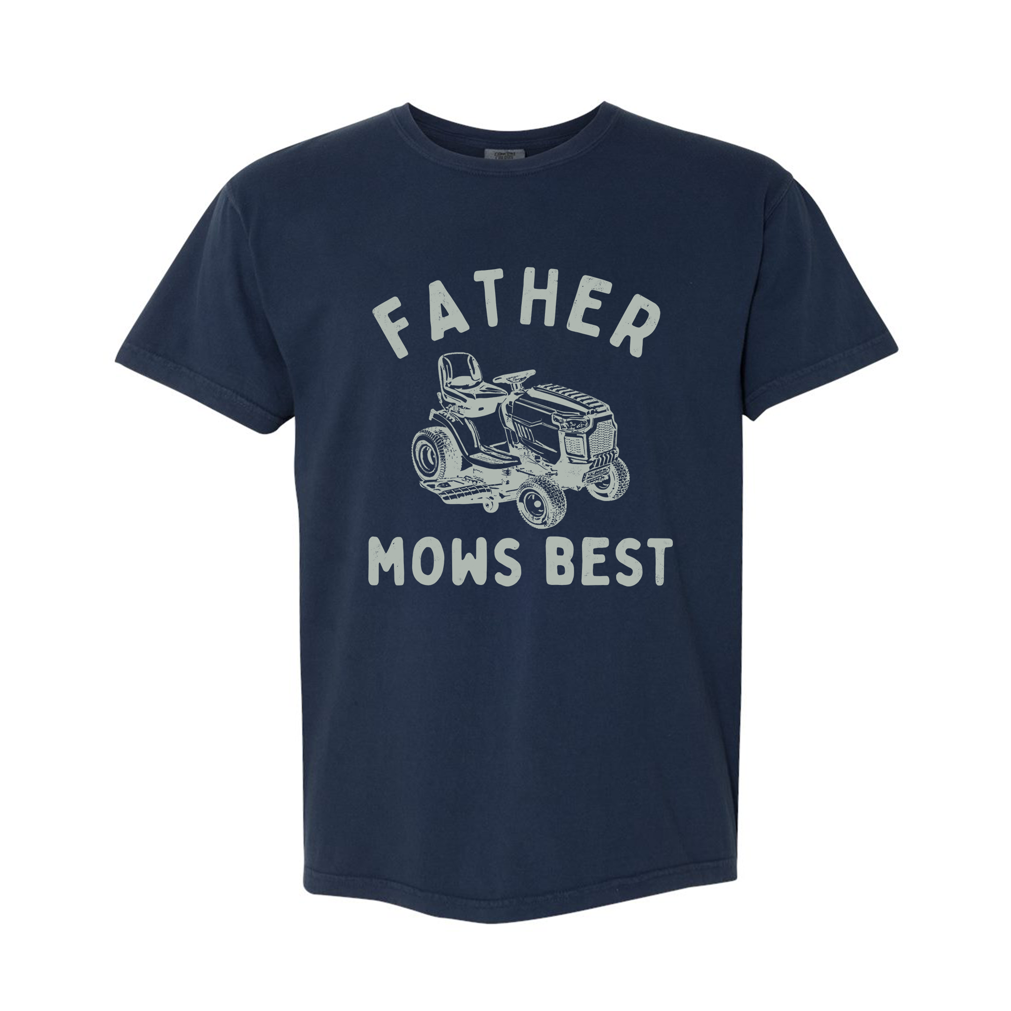 Father Mows Best Comfort Color T-Shirt, Funny Lawn Mowing Dad Shirt