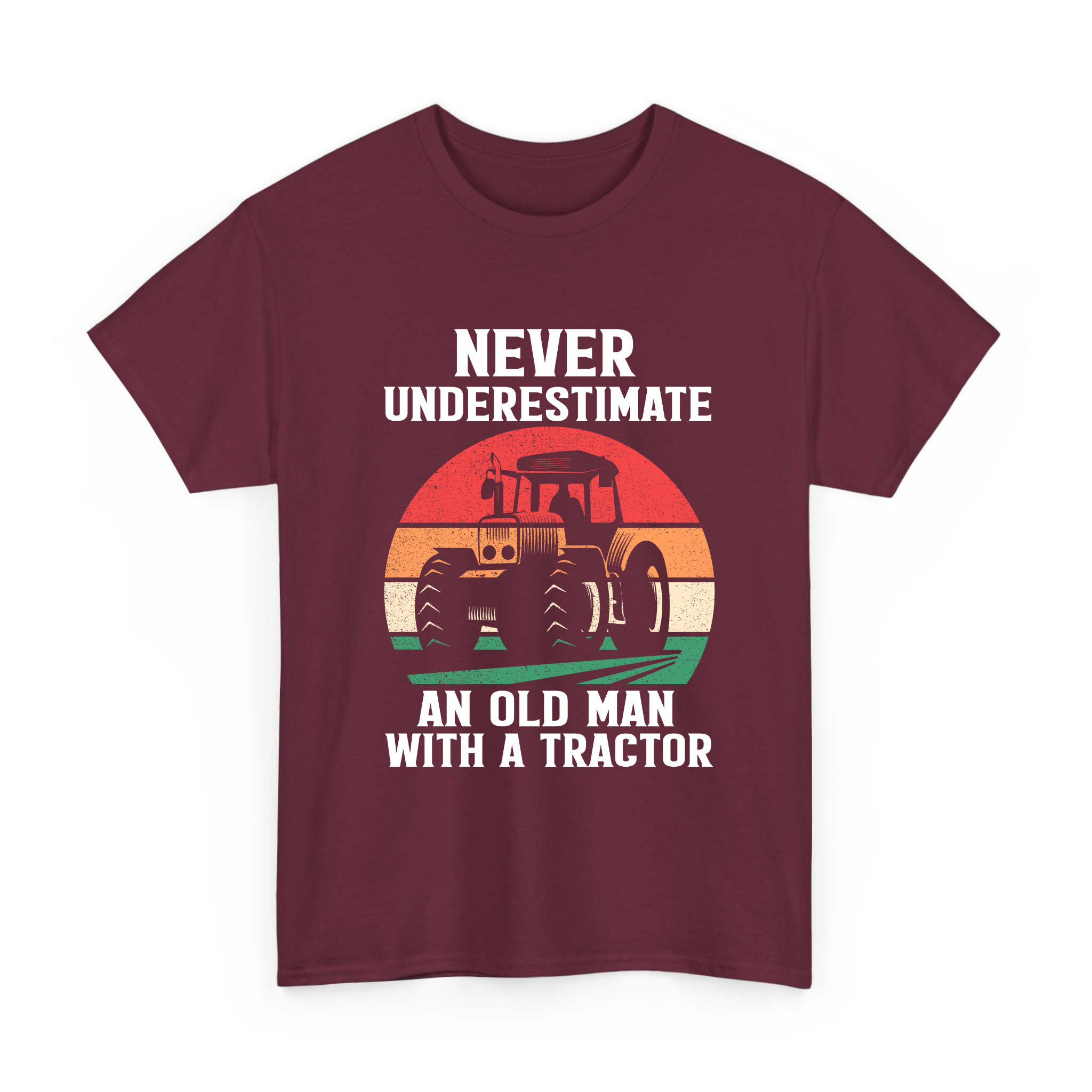 Never Underestimate an Old Man with A Tractoring T-shirt