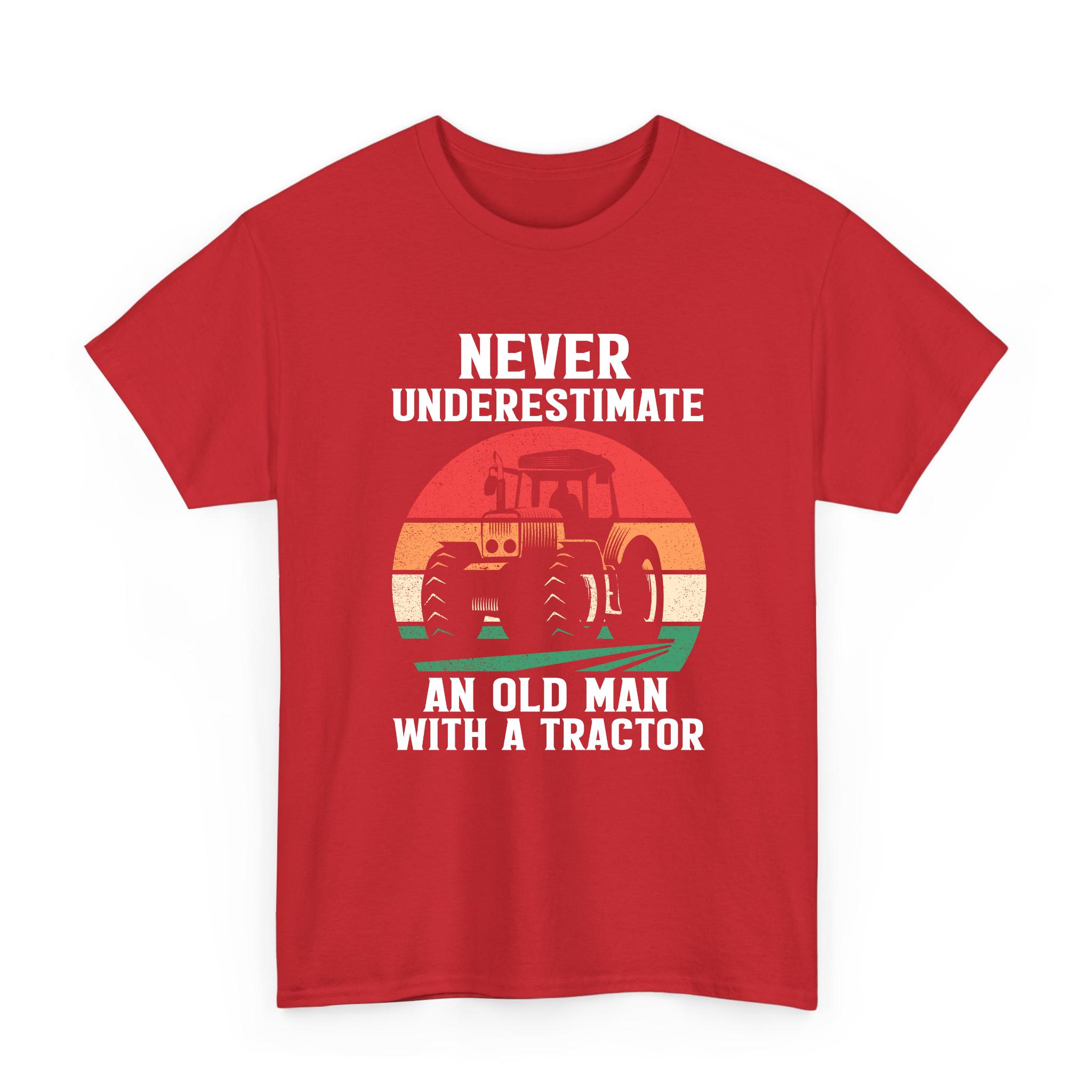 Never Underestimate an Old Man with A Tractoring T-shirt