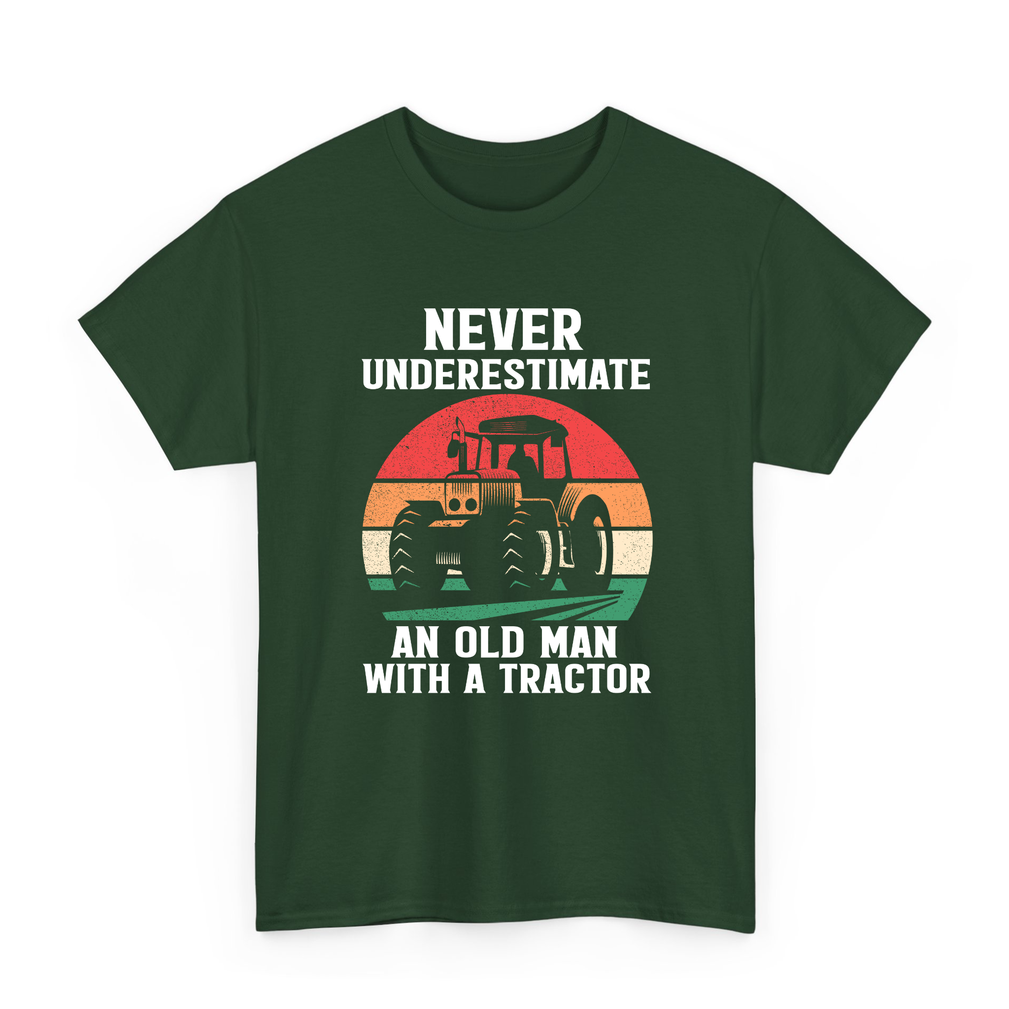 Never Underestimate an Old Man with A Tractoring T-shirt